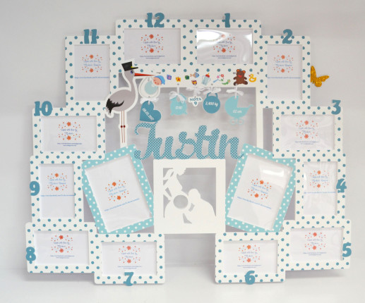 Именная Фоторамка для мальчика - Аист