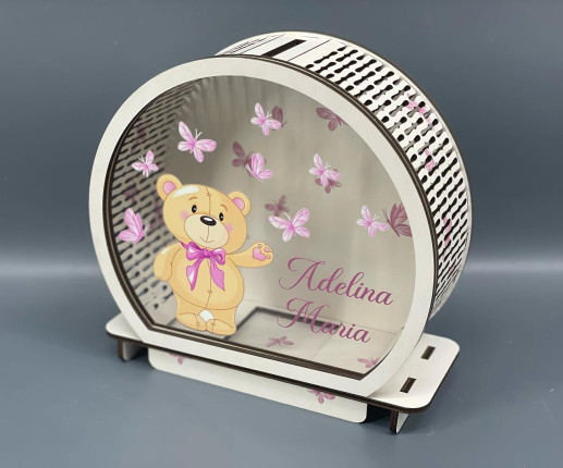 Детская копилка  для девочки - Мишка