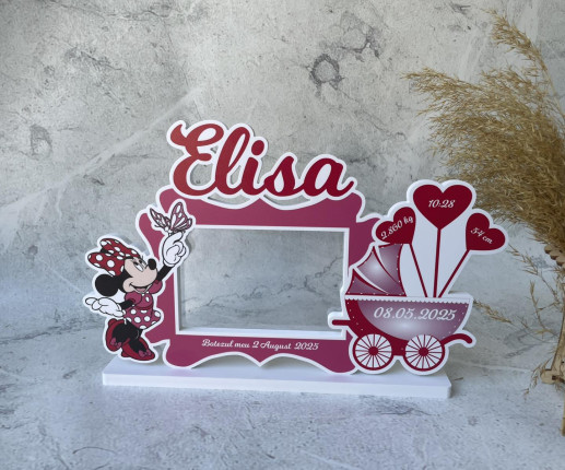 Rama foto personalizată pentru fetițe cu Minnie Mouse 7
