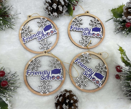 Ornament Craciun din placaj cu logoul companie 6 image 3