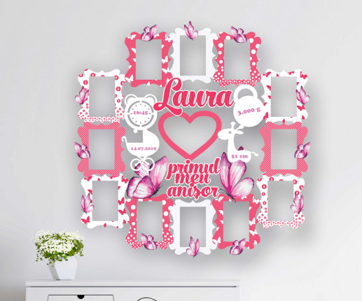 Rama pentru fetita cu fluturasi