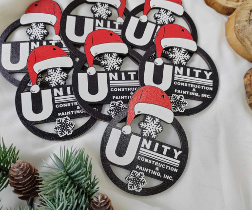 Ornament Craciun din placaj cu logoul companie 2 image 8