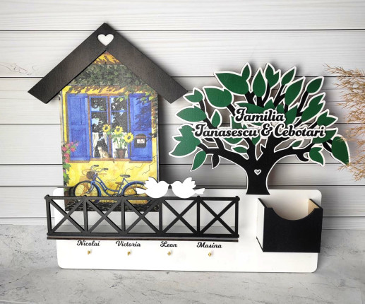 Ключница настенная "Ключ, правила дома"