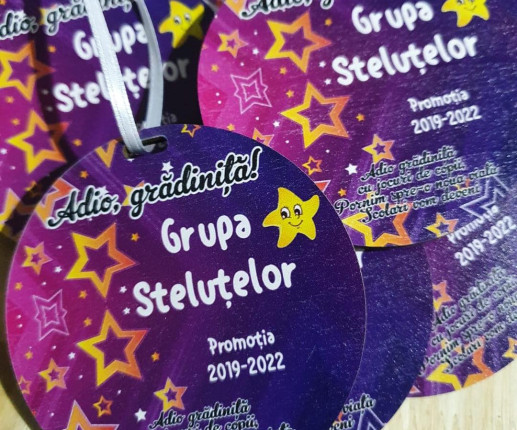 Medalii din lemn ,,Adio Gradiniță,, cu Steluță