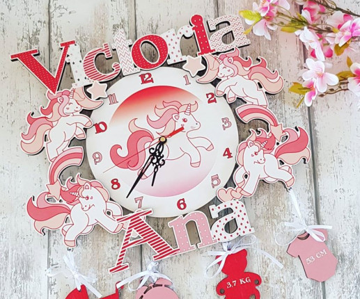 Ceasuri copii cu unicorni roz