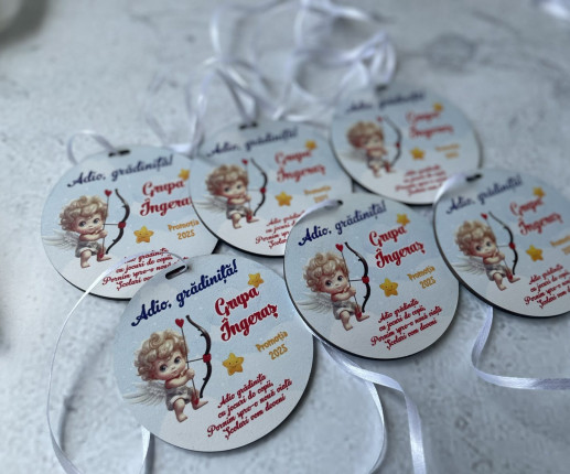 Medalii din lemn ,,Adio Gradiniță,, cu Îngeraș image 2