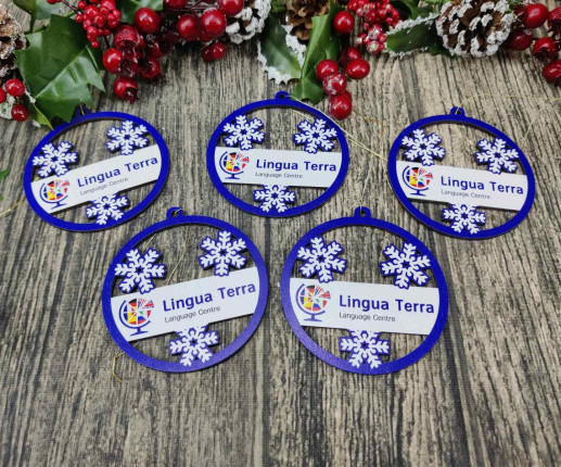 Ornament Craciun din placaj cu logoul companie 6 image 6