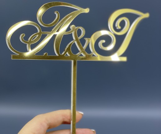 Топпер для торта из фанеры  c инициалами image 2