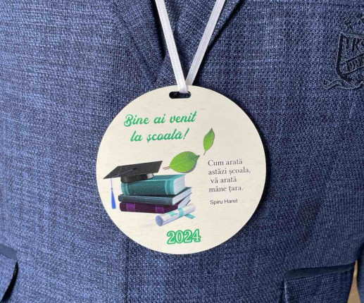 Medalii din lemn ,,Clasa I,, cu cărți image 2