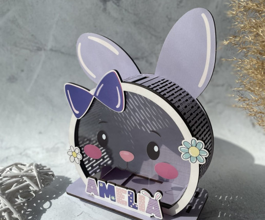 Pușculițe pentru copii cu Iepuraș violet 1 image 2