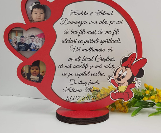 Trofeu pesonalizat din fanera Minnie Mouse