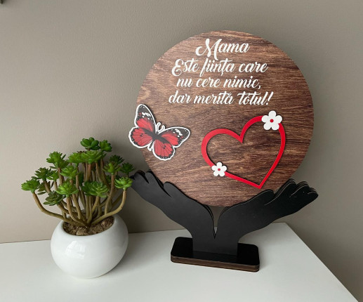 Trofeu personalizat  cu fluturasi