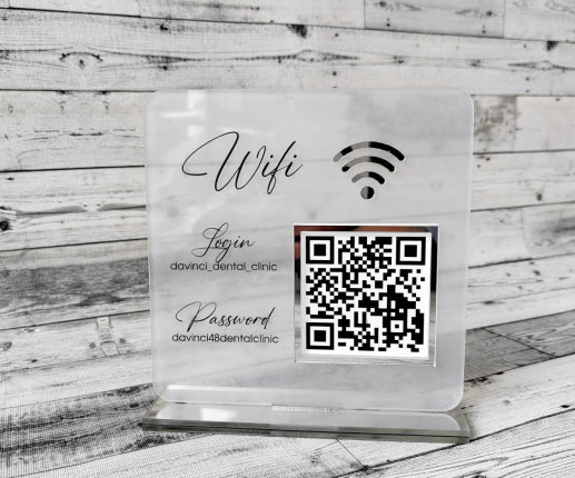 Display / Placi QR-cod din acril transparent mat cu aplicarea elementelor de acril image 4