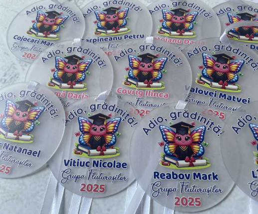 Medalii din pet ,,Adio Gradiniță,, cu fluturaș 4
