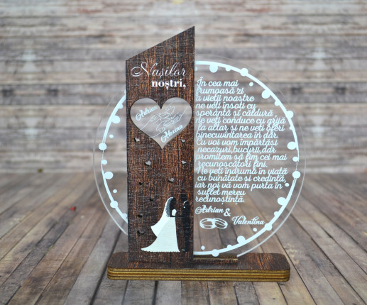 Trofeu pentru nunta cu Mire si Mireasa