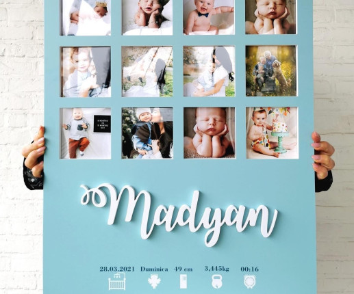 Именная фоторамка  для мальчика - Мой первый годик