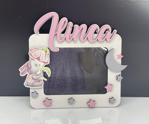Именная рамка для девочки - Зайка