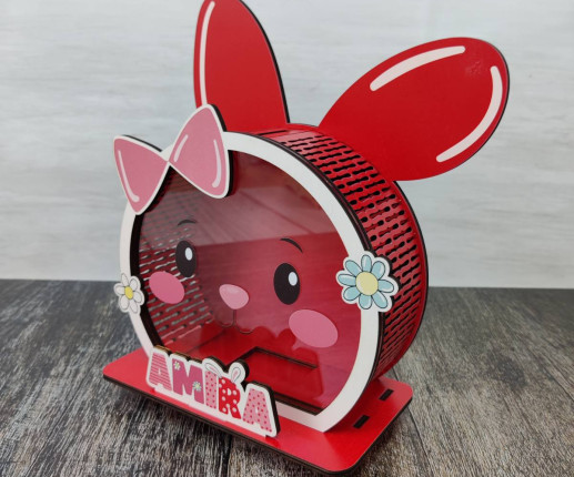 Детская копилка  для девочки - Зайка