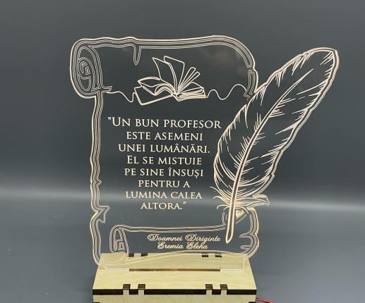 Trofeu personalizat cu iluminare