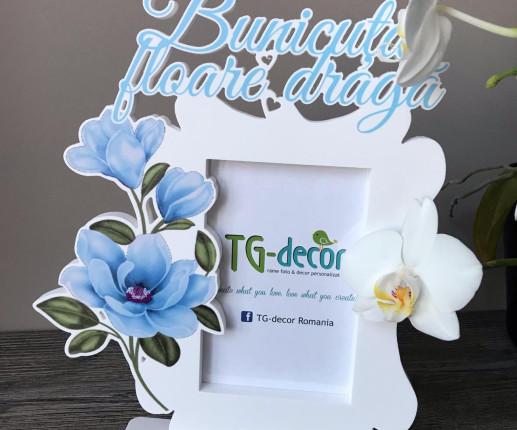 Rama foto ,,Bunicuta floare draga'' albastru image 2