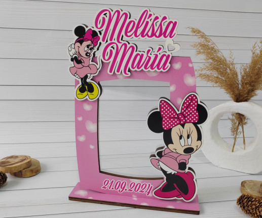Rama foto personalizată pentru fetițe cu Minnie Mouse 6