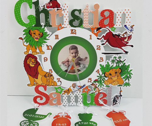 Именные детские  часы - Симба