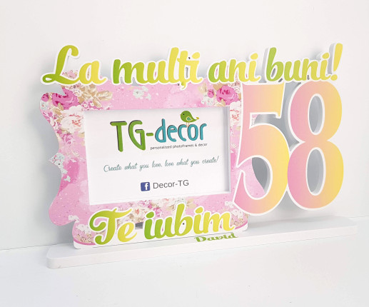 Rama foto cu print roz