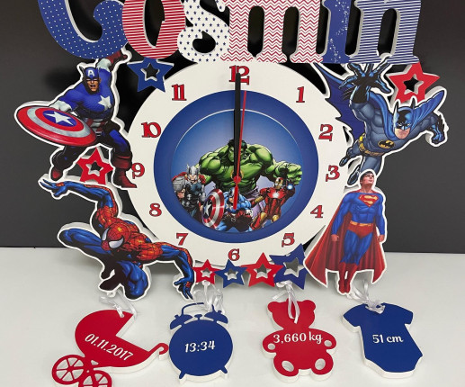 Именные детские  часы - Герой