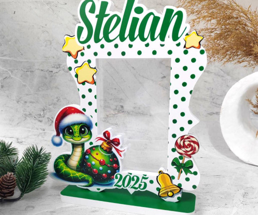 Rama foto cu decor Craciun cu Sarpe