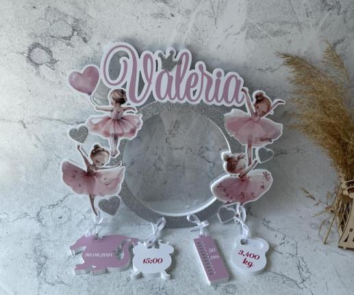 Rama pentru foto rotundă cu Balerina