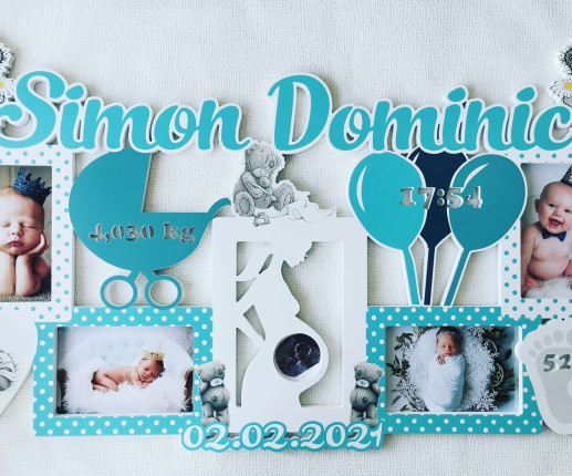 Рамка на 5 фото - Мишка