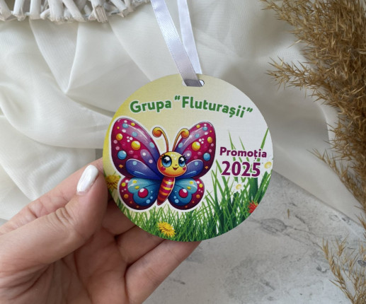 Medalii din lemn ,,Adio Gradiniță,, cu fluturaș 2