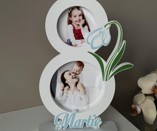 Rama foto in forma de cifra 8 cu ghiocel image 2