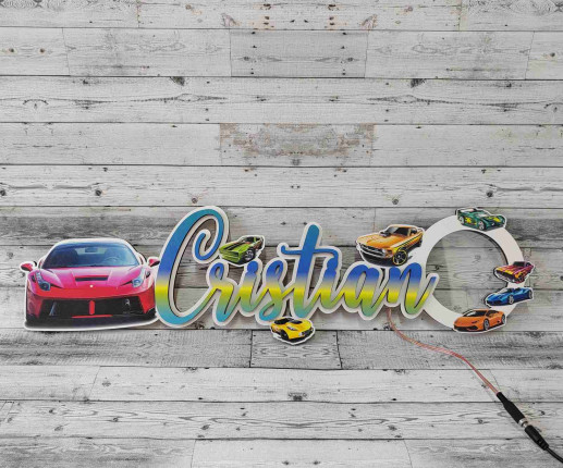 Led cu nume cu mașinuțe 1