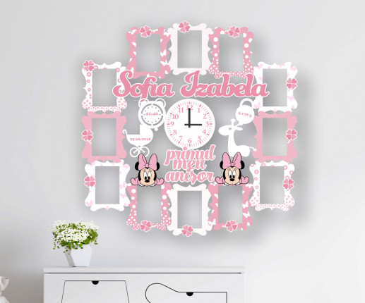 Rama foto cu ceas pentru fetiță cu Minnie Mouse 3