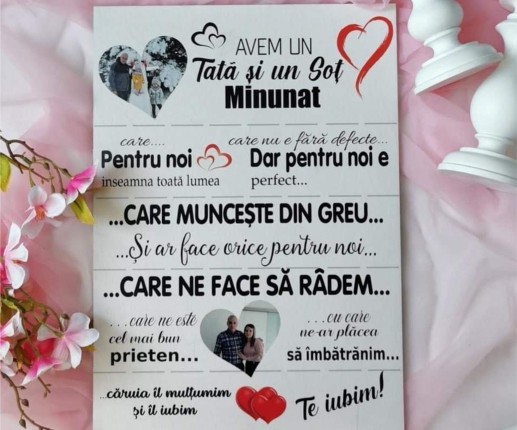 Panou decorativ din lemn pentru tată și sot