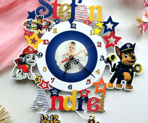 Именные детские  часы - Щенячий патруль