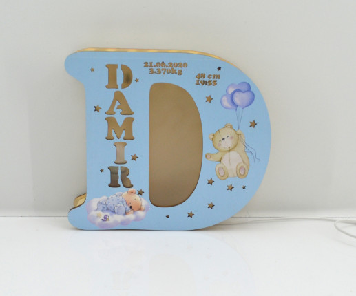 Светильник-буква из фанеры - Мишки