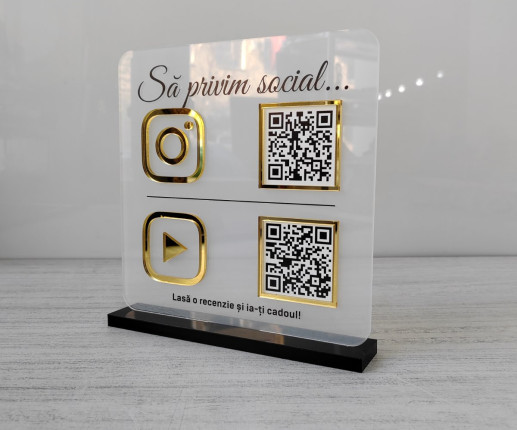 Display / Placi QR-cod din acril transparent mat cu aplicarea elementelor de acril image 2