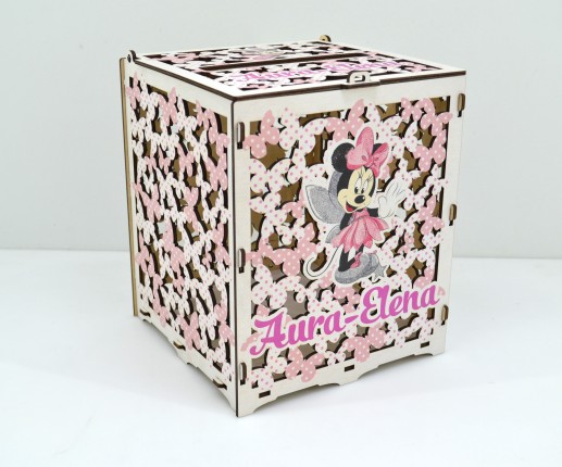 Cutie de dar pentru botez  cu Minnie mouse
