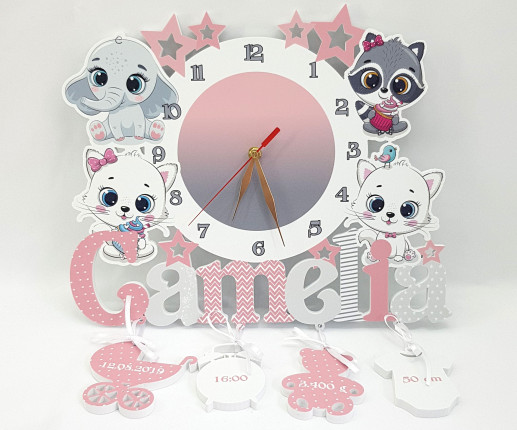 Именные детские  часы "Девочка"