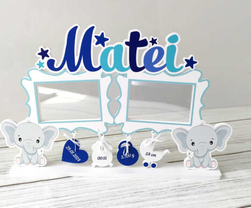 Именная рамка - Слоники