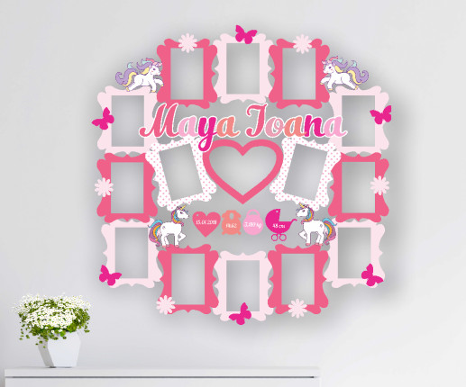 Rama foto pentru fetita cu pony