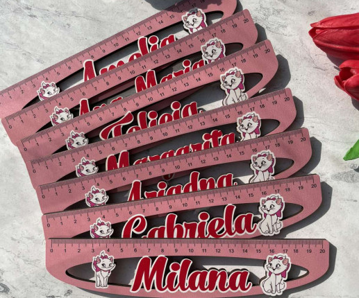 Rigla de lemn cu Pisica si masina image 2