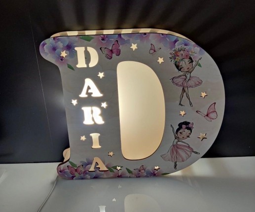 Светильник-буква из фанеры - Балерина image 2