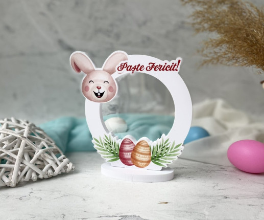 Ramă foto cu flori Paște Fericit cu Iepuras 2 image 2