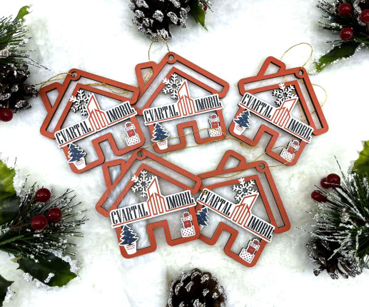 Ornament Craciun din placaj cu logoul companie 7 image 2