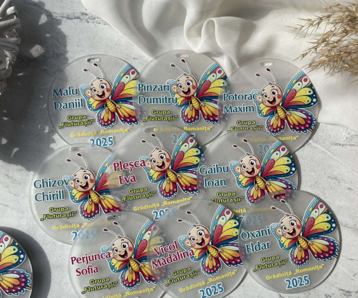 Medalii din pet ,,Adio Gradiniță,, cu fluturaș 3 image 2