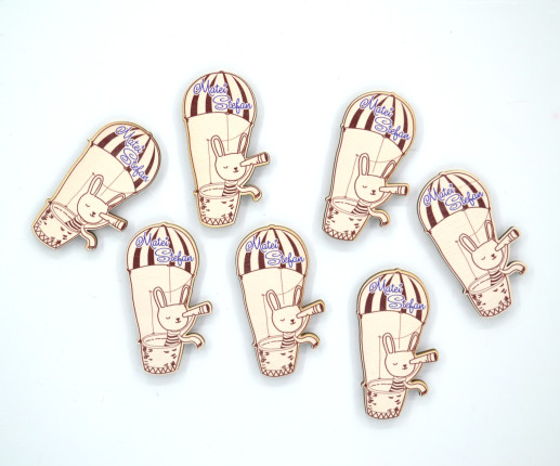 Mărturii magneți pentru botez cu iepuraș