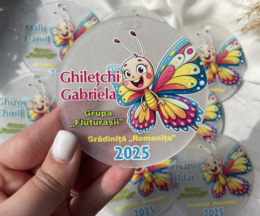 Medalii din pet ,,Adio Gradiniță,, cu fluturaș 3 image 3